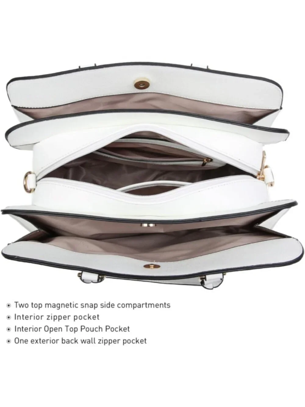 Stylish 2-Piece Tote & Hobo Bag Set with 3 Compartments - Versatile Handbag